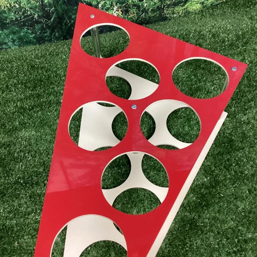 Vintage Wine Rack Red Mid Century Atomic